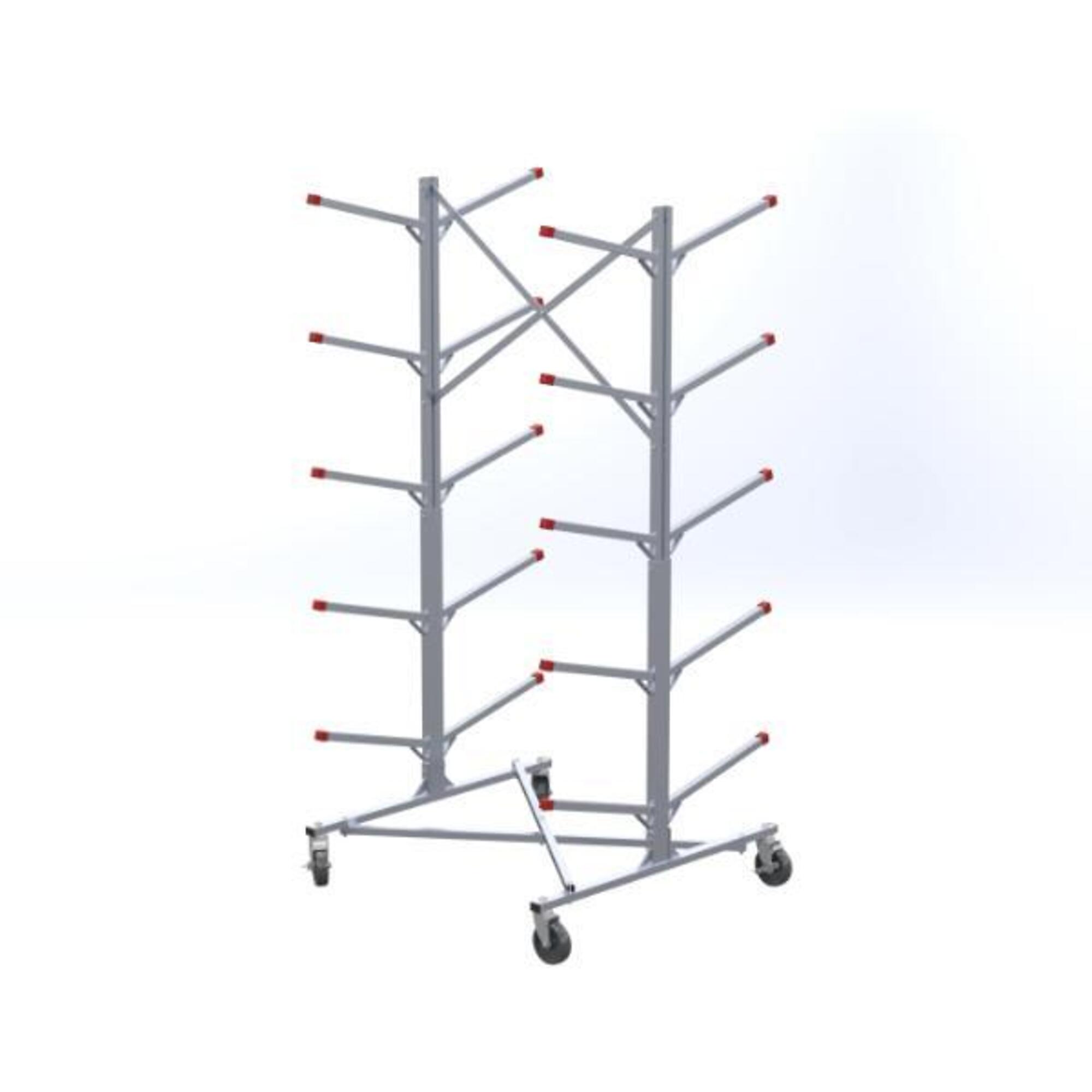 Five Star Manufacturing Aluminum Bumper Rack Caddy — Mobile Storage, Industrial Casters, Model# BR6C